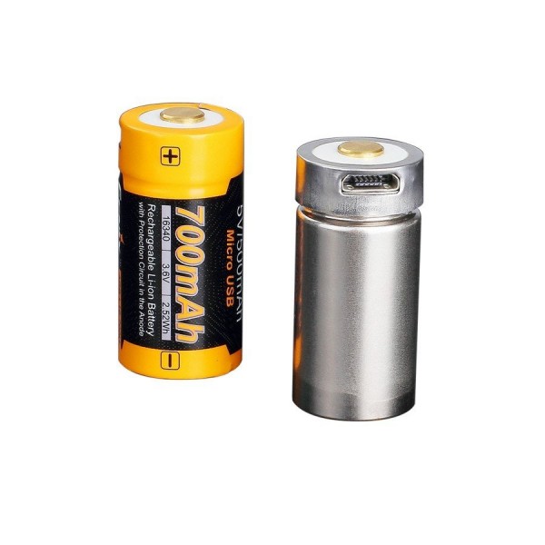 Акумулятор 16340 Fenix ​​ARB-L16 700U (700mAh), захищений, з роз'ємом мікро-USB