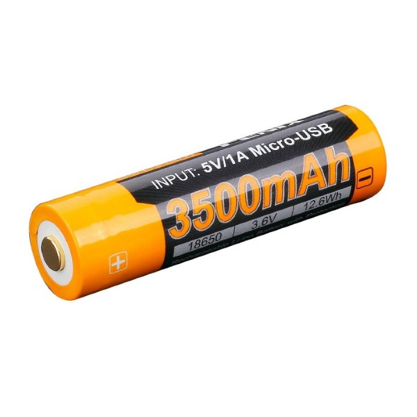 Акумулятор 18650 Fenix ​​ARB-L18-3500U (3500 mAh), захищений, з роз'ємом мікро-USB