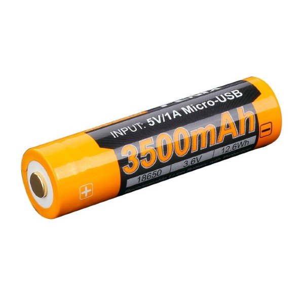 Акумулятор 18650 Fenix ​​ARB-L18-3500U (3500 mAh), захищений, з роз'ємом мікро-USB