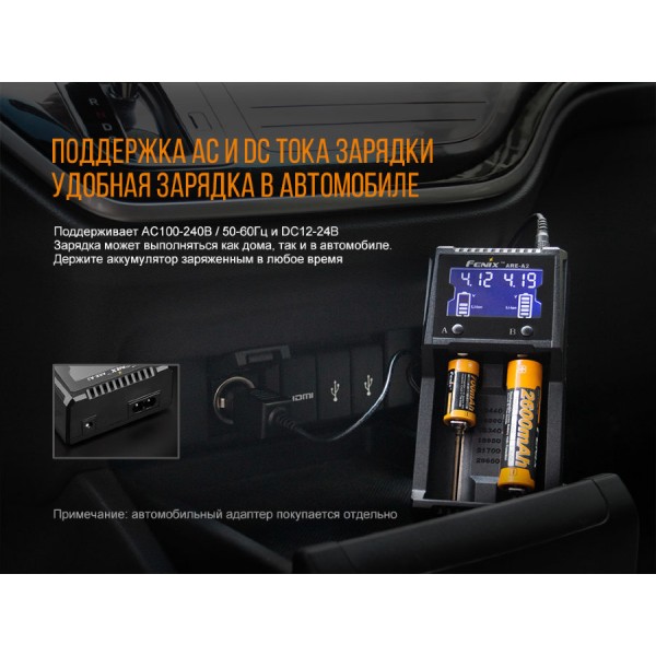 Зарядное устройство Fenix ARE-A2 (18650, AA, AAA, 14500, 26650, 16340, C)