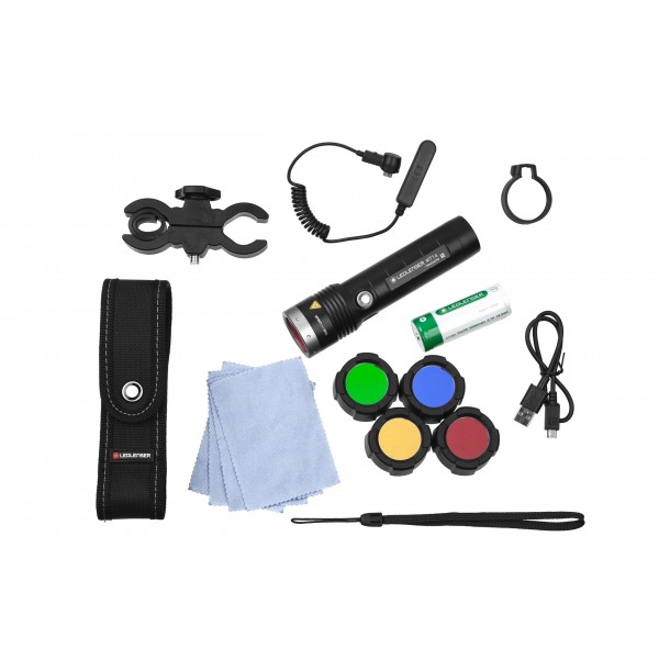 Набір: Led Lenser MT14 «Outdoor» + аксесуари, фільтри, акумулятор, зарядка (500924)