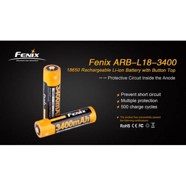 Акумулятор 18650 3400 mAh Fenix ​​ARB-L18, захищений