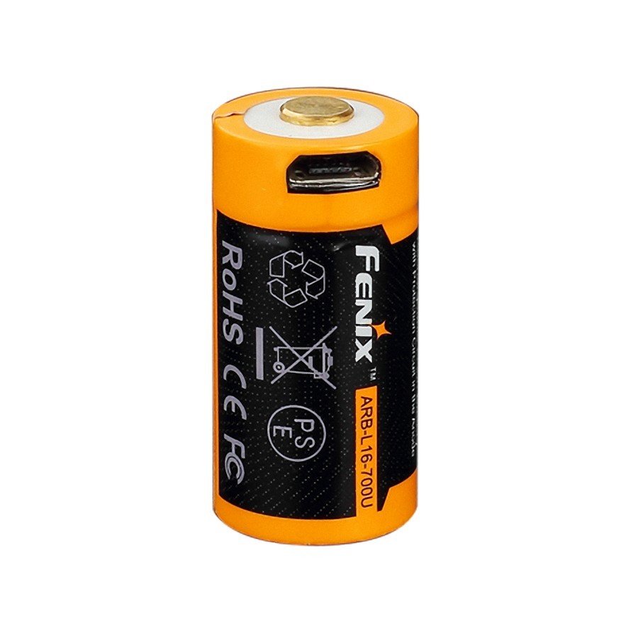 Акумулятор 16340 Fenix ​​ARB-L16 700U (700mAh), захищений, з роз'ємом мікро-USB