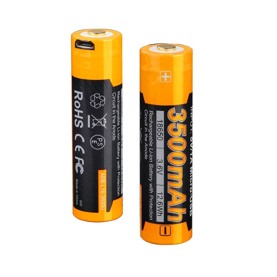 Акумулятор 18650 Fenix ​​ARB-L18-3500U (3500 mAh), захищений, з роз'ємом мікро-USB