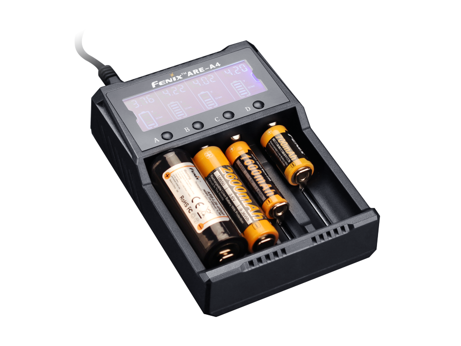 Зарядний пристрій Fenix ​​ARE-A4 (18650, 14500, 26650, АА, ААА, 16340, 10440, 21700)